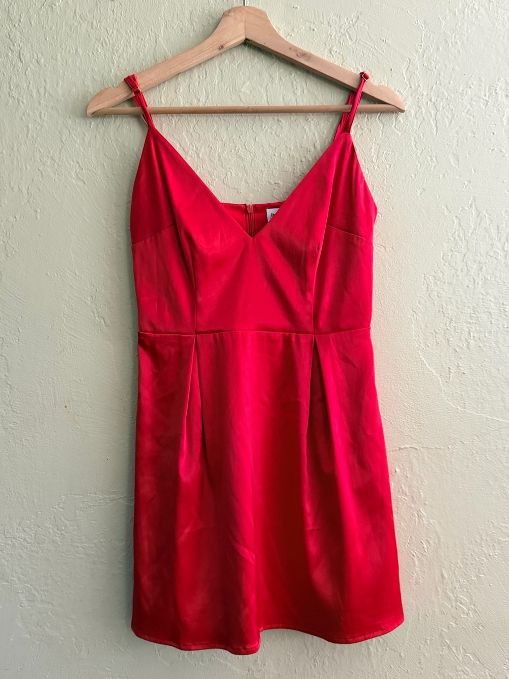 Princess Polly Hot Pink V-Neck Spaghetti Strap Mini Dress